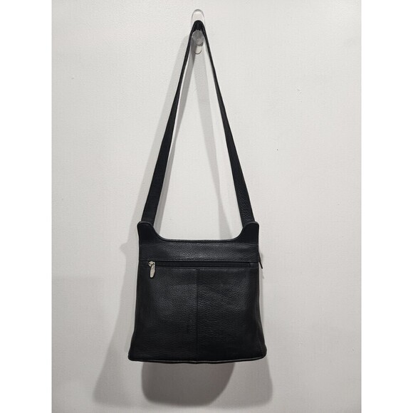 ROLFS Vintage Black Pebble Leather Front Flap Saddle Shoulder Bag - Picture 10 of 11